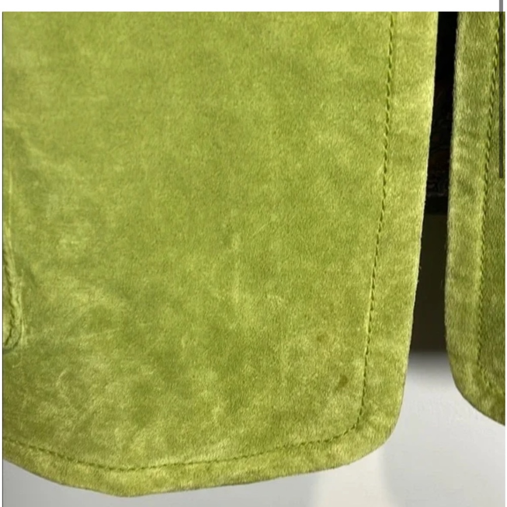 Colebrook Apple Green Real Suede Leather Jacket - Picture 7 of 8